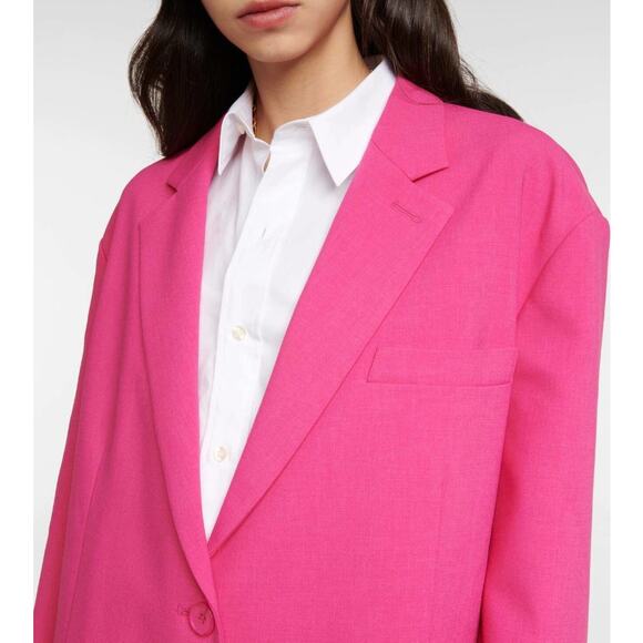 The Frankie Shop Bea Oversized Blazer in Fuschia Hot Pink XXS - Picture 8 of 13